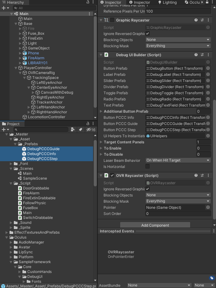 DebugUIBuilder sử dụng trong editor cùng với prefab