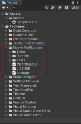Unity へのモバイル通知とアプリケーションの導入